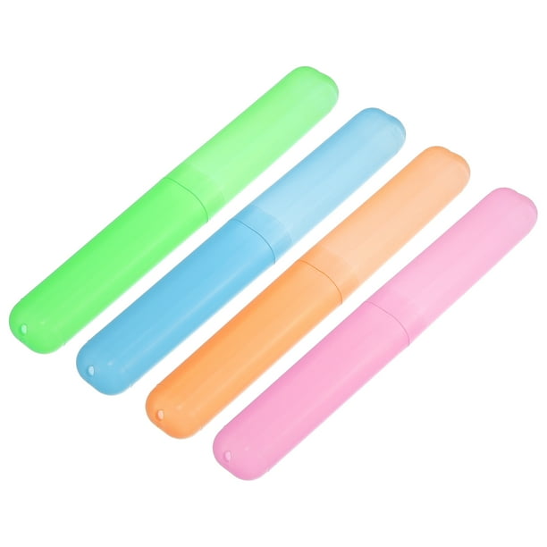4 Piezas Estuches para Cepillos de Dientes Unique Bargains Azul Naranja Verde Rosa 7.48'x1.06'
