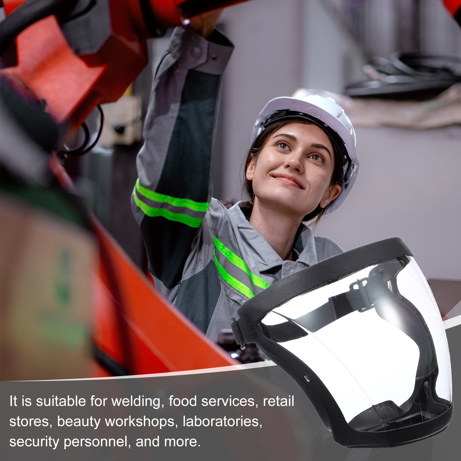 Uxcell Full Safety Face Shields, Anti Fogging Full Safety Face Protection Face Shields White