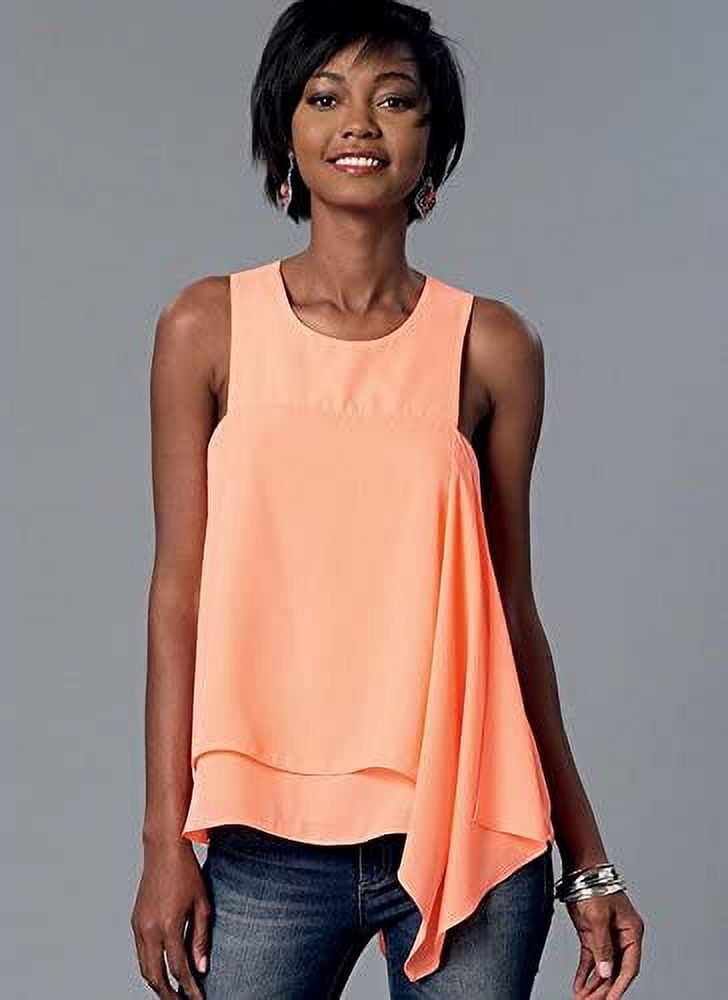 McCall's M7389 Misses' Sleeveless Tops with Overlays (SIZE 6-14) SEWING PATTERN
