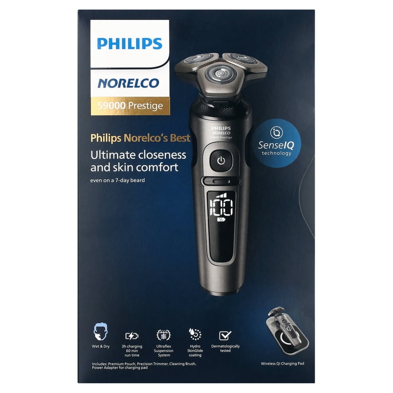 Philips Norelco 9000 Prestige Shaver SP9872/86, Black with Philips Norelco 9000 Prestige Shaver SP9872/86, Black with