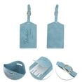 thumbnail image 3 of Unique Bargains 1 Pc Embossed Adventure Luggage Tag for Travel Light Blue PU, 3 of 5