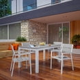 thumbnail image 2 of Side Dining Chair and Table Set, White Light Gray, Metal, Outdoor Patio Balcony Cafe Bistro Garden Hospitality Restaurant, Modern Contemporary HB32680, 2 of 7