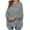 Gray, variant on Lovskoo Sweaters for Women Long Sleeve Trendy Dolman Sleeve Loose Hollow Out Irregular Knitted Pullover Sweater Black