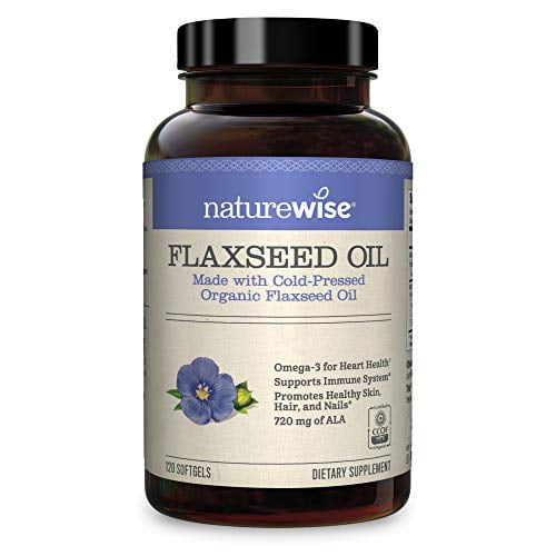 NatureWise Organic Flaxseed Oil Max 720mg ALA Highest Potency Flax