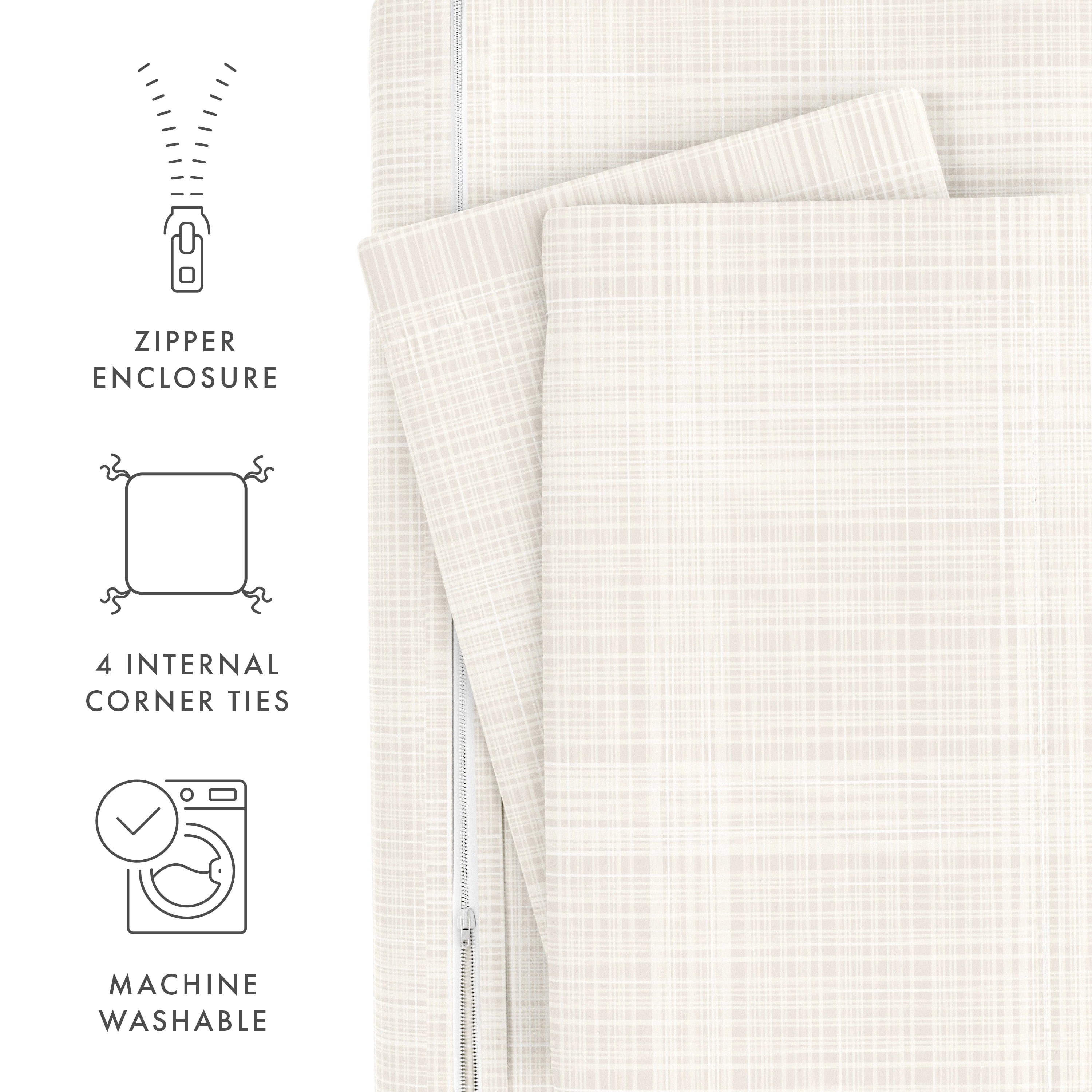 Noble Linens Ray Thatch Pattern Duvet Set 2-Piece Duvet Cover Set, Twin/TwinXL