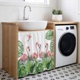 thumbnail image 3 of Pink Flamingos Cabinet Curtains for Kitchen 35"W x 35"L, Green Jungle Tropical Palm Leaves Botanical Laundry Sink Cabinets Magic Tape Short Curtain Privacy Panel for Bathroom Vanity Cabinets, 3 of 9