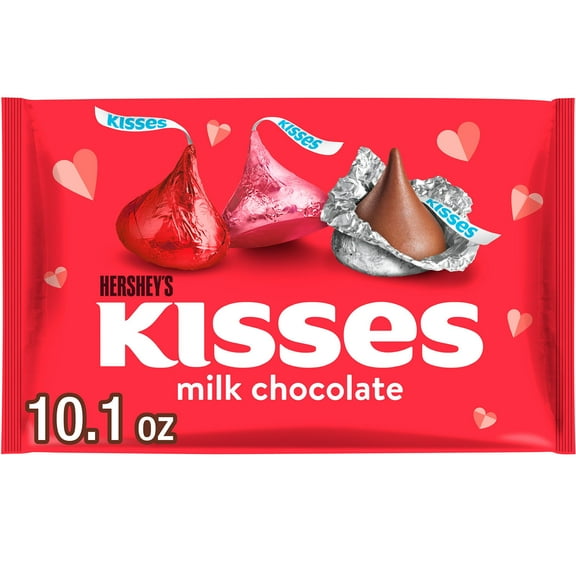 HERSHEY'S KISSES Milk Chocolate, Valentine's Day Candy Bag, 10.1 oz