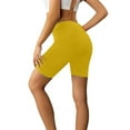 thumbnail image 2 of Women's Leggings Biker Shorts Women High Waist Gym Biker Shorts Workout Running Athletic Cycling Leggings With Pockets,Yellow Women's Legging XL, 2 of 5