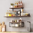 thumbnail image 3 of Wall shelves 4+1 Tier Floating Shelves for wall Wooden shelves for bedroom bathroom Storage Basket, 3 of 6