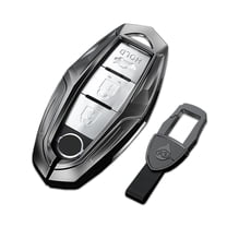 Key Cover Case, Zinc Alloy Smart Remote Key Fob Case Holder Shell Accessories Compatible for Nissan Altima Maxima Rogue Armada Pathfinder Infiniti
