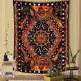 thumbnail image 2 of Orange Sun and Moon Tapestry Wall Hanging, Indie Hippie Mandala Cool Wall Tapestries, Aesthetic Tapestry for Bedroom Living Room Dorm, 2 of 7