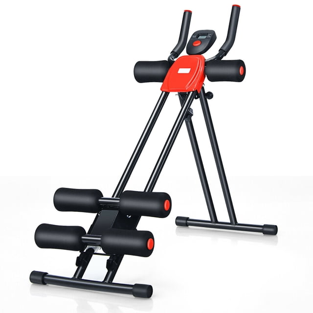 Costway Máquina de abdominales plegable y ajustable con pantalla