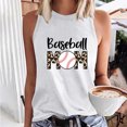 thumbnail image 2 of Savings High Neck Tank Tops for Women Summer Sleeveless Baseball Print Shirts Casual Loose Workout Tops (M, Black), 2 of 4