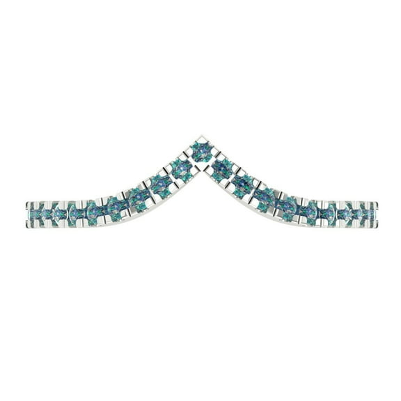 0.1725 ctw Wedding Band for Women - 18K White Gold Blue Moissanite Stackable Eternity Ring