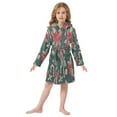 thumbnail image 6 of FORMRS Niños Bathrobe Unisex Hooded Robe Soft Plush Pajamas Sleepwear, Size 7-9T, Green Christmas Candy Canes, 6 of 7