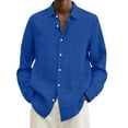 thumbnail image 1 of Men's Fall Casual Solid Lapel Striped Button Sweater - Short Sleeve Stretch Shirt, 1 of 7