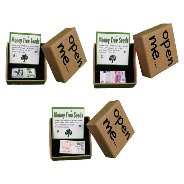 Money Tree Seeds Joke Gift Box, Teasing Gift Box Adult Fun Trick, Funny and Creative Novelty Present for Friends, Family, or Office Pranks