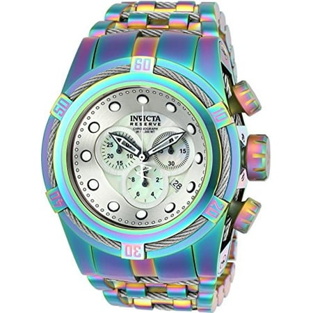 Invicta Reserve Zeus Bolt Reserve 52mm Bolt Zeus Swiss Quartz Chronograph Iridescent Stainless Steel Bracelet Watch (22840) ()