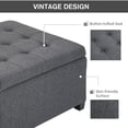 thumbnail image 5 of Vintage, Grey Ottoman - Soft Upholstered Seat - Under Window Seating - Relax and Store, 5 of 5