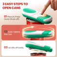 thumbnail image 5 of Green Electric Can Opener One Touch Fits All Can Sizes, Electric Can Openers for Kitchen Food Safe with Smooth Edge, Kitchen Gadgets Battery Operated Can Openers for Seniors, Arthritis and Chef, 5 of 9