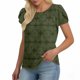 thumbnail image 5 of Craaazy Women's Relaxed Fit Crew Neck Blouse, Solid Color Short Sleeve Lace Eyelet Top, Loose Comfy Floral Lace Casual Tee for Summer Gifts, 5 of 6
