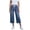 Blue, variant on Women's High Waist Jeans, Wide Leg Cropped Jeans, Stretch Denim Trousers with Side Pockets, Casual Straight Leg Ankle Jeans for Daily Wear, Work, and Relaxed Outfits-Blue