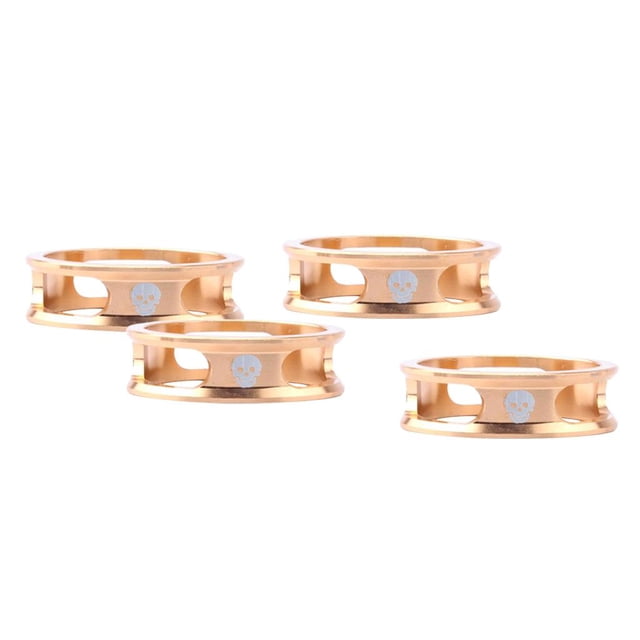 4 Uds CNC Aleación de Aluminio 10mm Auricures 28,6mm 1 1/8 Pulgadas Horquil Dentera Espaciadores Arandes de , Oro Oro1 Sharpla Bicycle Headset Spacer