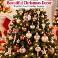 thumbnail image 6 of Velmasee 30PCS Shatterproof Christmas Tree Ornaments Set - Assorted Shapes Hanging Christmas Ball Ornaments Baubles Set with Strings for Holiday Xmas Tree Home Party Decor, 6 of 7