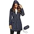 thumbnail image 2 of LOMON Womens Lightweight Packable Outdoor RainCoat Windproof Hoodies Trench Rain Jacket, 2 of 4