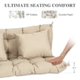 thumbnail image 6 of Aoodor 59" Tufted Porch Swing Cushions, Outdoor Swing Replacement Cushion 2-3 Seater with Backrest and 2 Pillows, Water and Fade Resistant Bench Seat Pad for Garden Patio Furniture, Khaki, 6 of 10