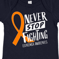 thumbnail image 4 of Inktastic Never Stop Fighting Leukemia Awareness Orange Ribbon Boys or Girls Baby Bodysuit, 4 of 5