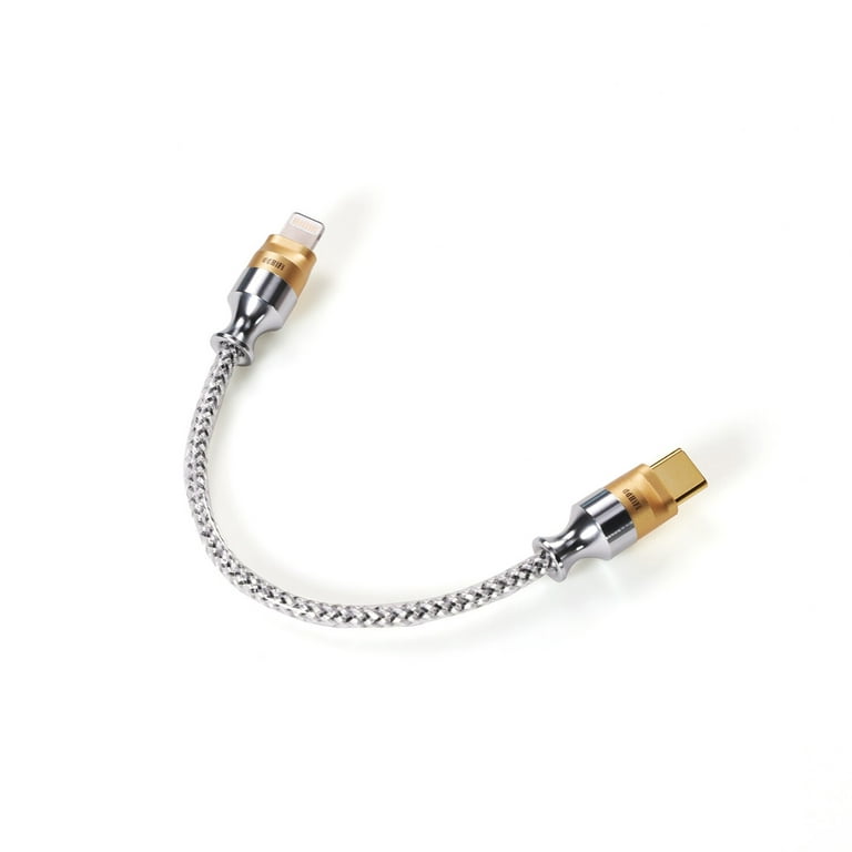 DD ddHiFi MFi07S Nyx Series Silver Shielded Light-ning HiFi OTG Cable with  Supercharged High Current OTG Plug v.2.0 (10cm/ 50cm) 