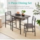 thumbnail image 5 of Songqin 3-Piece Modern Dining Set, Space Saving Dinette for Kitchen, Dining Room, Small Space w/Steel Frame, Built-in Storage Rack - Gray/Black, 5 of 14