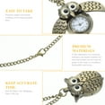 thumbnail image 5 of Vintage Retro Bronze Quartz Pocket Watch Pendant Chain Necklace Watches (Owl), 5 of 8