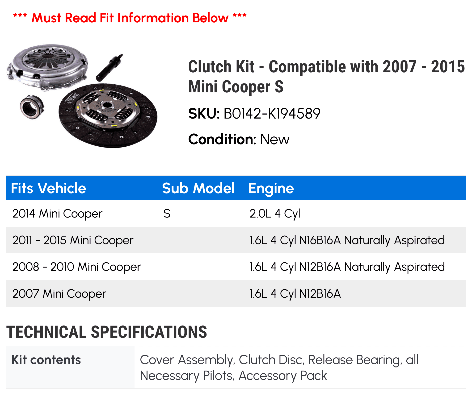 Clutch Fork Replacement For Mini Cooper 2007-2015 - PC-546542 Compatible, Direct Fit OE Replacement Part