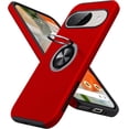 thumbnail image 1 of KOMI for Google Pixel 9 Case/Google Pixel 9 Pro Case, Slim Fit Military Grade Shockproof Case for Pixel 9/9 Pro with Ring Holder Kickstand Protective Phone Case for Google Pixel 9/9 Pro, Red, 1 of 5