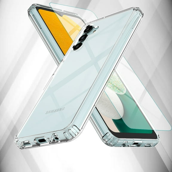 Starshop Samsung Galaxy A14 5G case, With Tempered Glass Protector, Shockproof Clear Case