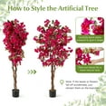 thumbnail image 6 of Gymax 6 FT Artificial Bougainvillea Tree Set of 2 Tall Faux Pre-potted Tree w/ 910 Flowers, 6 of 10