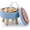 Blue, variant on Storage Ottoman, Modern Round Footrest with Soft Padded Seat, Teddy Velvet Footstool with Wood Legs, Accent Small Table or Plant Stand for Hallway, Living Room (Blue)