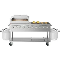 72 in. Commercial Outdoor Propane Gas Grill with 36 in. Pizza Oven in Stainless-Steel (CGKIT7-P36)