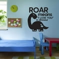 thumbnail image 3 of Girls Roar Means I Love You in Dinosaur Loving Animal Wall Decal Decoration Cute Little Happy Dinosaur Silhouettes Kids Boys Toys Lasts Years and Easily Removable - Size: 20 In(W) x 20 In(H), 3 of 5