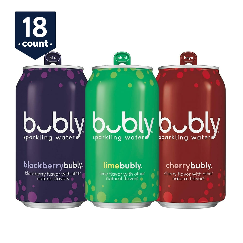 bubly Sparkling Water, Lime Yours Variety Pack, 12 oz Cans, 18 Count