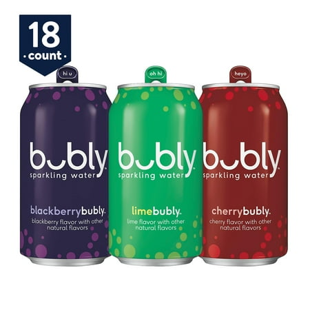 bubly Lime Yours Variety Pack Flavored Sparkling Water, 12 oz, 18 Pack Cans