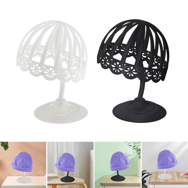 2 piezas decorativas Macarena para perchero desmontable elegante portátil soporte para exhibición de sombreros Blanco 45cm Negro 45cm