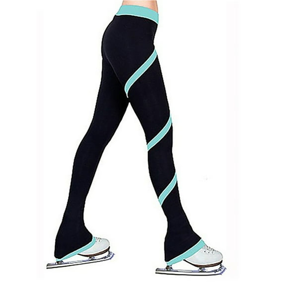 Soidarity Pantalones cálidos de patinaje sobre hielo, mallas personalizadas, pantalones de patinaje de Yoga, mallas de entrenamiento de equipo Uniforme atlético Azul claro/M