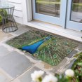 thumbnail image 2 of Peacock Feathers Doormat Outdoor Entrance 20"x31.5", Contemporary Aesthetic Art Absorb Moisture Dirt Door Mats, Non-Slip Rubber Backing Floor Mats Indoor, Low-Profile Front Door Rugs, 2 of 9