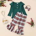thumbnail image 2 of TOWED22 Toddler Girl Baby Outfits Clothing Long Sleeve Soft Tee + Joggers 2 Piece Clothes Set Cute for School(Green,9-12 M), 2 of 7