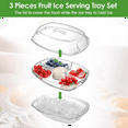thumbnail image 3 of Fruit Ice Serving Tray Chilled Veggie Tray with Lid Clear Ice Serving Bowl Appetizer Platter for Cold Cuts Seafood, 3 of 6