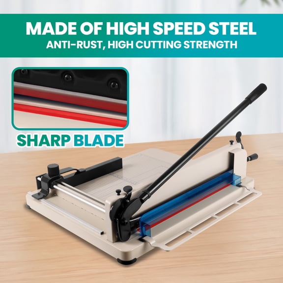17" Heavy Duty Guillotine Paper Cutter 400 Sheet Capacity, A3 Paper Trimmer, Solid Steel Industrial Paper Cutter, for Cardstock,Cardboard,Vinyl,Crafts & Photos