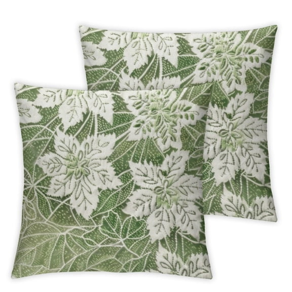 nygtbtfer Sage Green Decorative Dahlia Pillow Covers Set of 2 Geometric Floral Elegant Gray Green White Short Plush Decor Spring Farmhouse Throw Pillows Cushion Cases for Sofa Bed White
